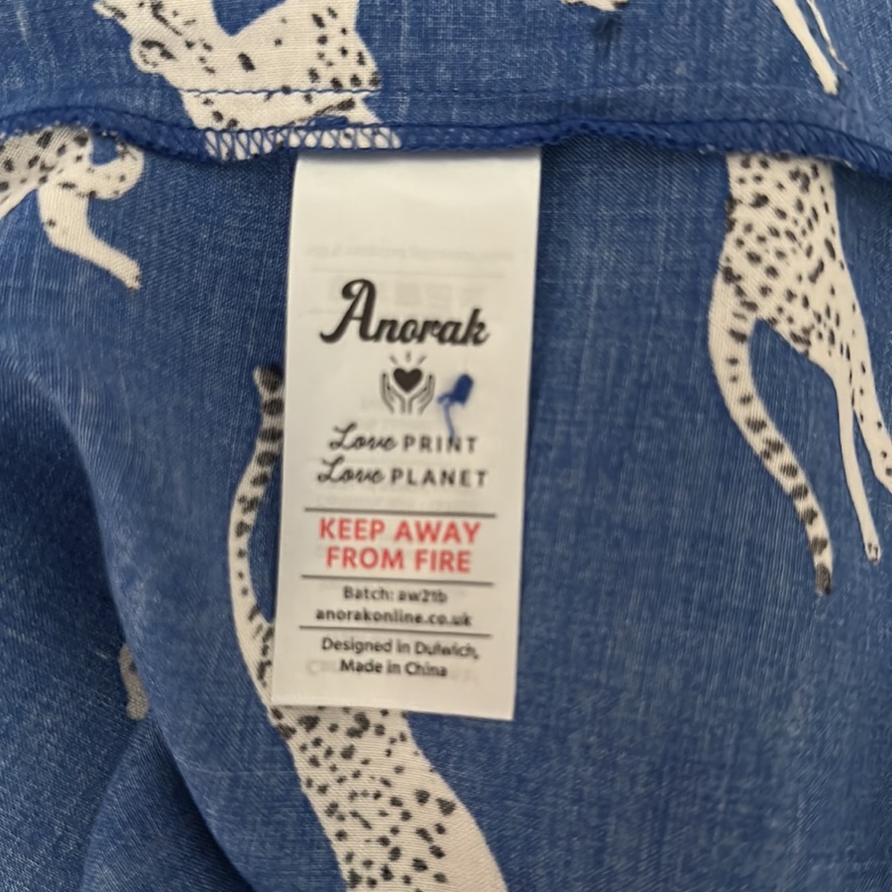 ANORAK Blue Midi Dress with White Leopard Print - Picture 6 of 7